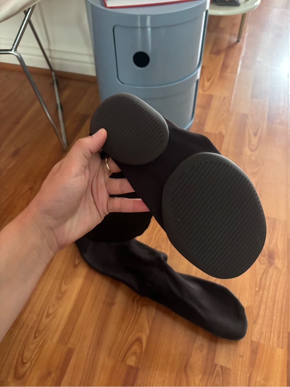 YZY Black Grip-Sole Sock Booties